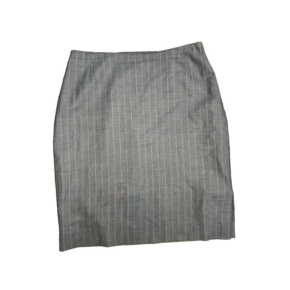 BROOKS BROTHERS Skirt Womens 10 Grey Pinstripe Pencil Wool Slit Lined Work VTG